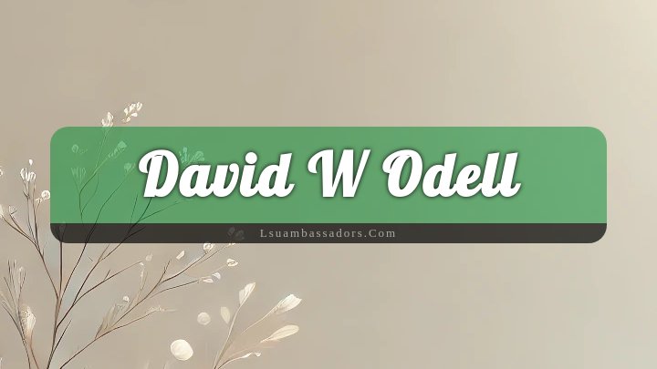 Obituary Reference Image of David W Odell