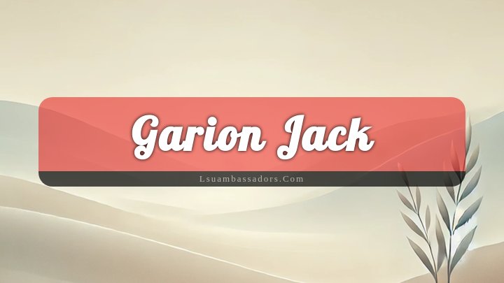 Obituary Reference Image of Garion Jack