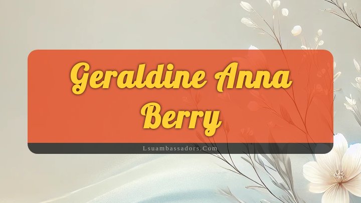 Obituary Reference Image of Geraldine Anna Berry