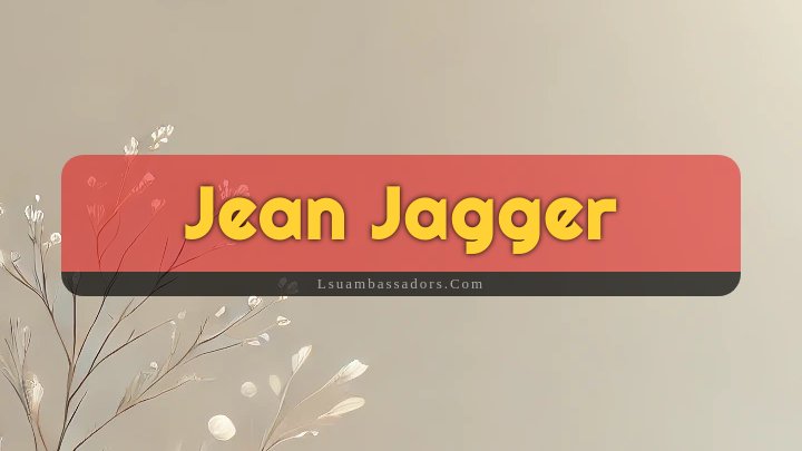 Obituary Reference Image of Jean Jagger