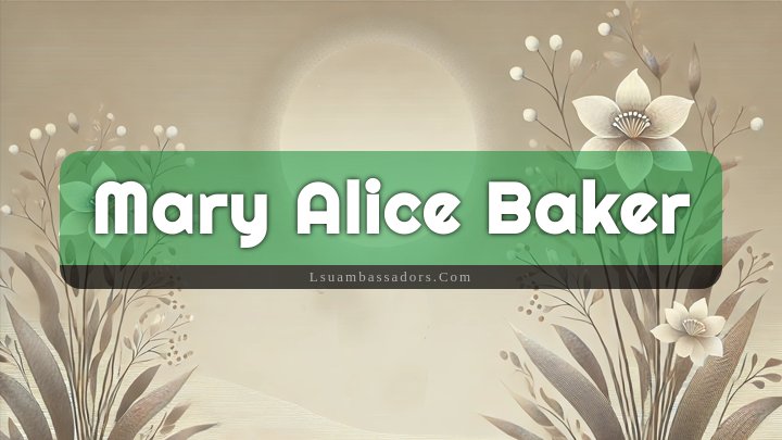 Obituary Reference Image of Mary Alice Baker