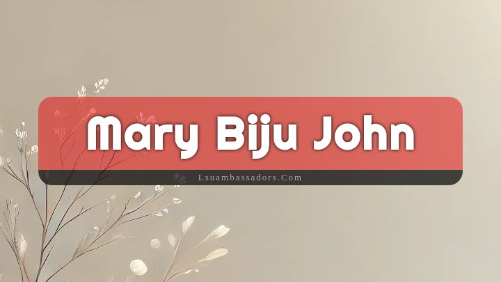 Obituary Reference Image of Mary Biju John