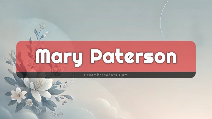 Obituary Reference Image of Mary Paterson