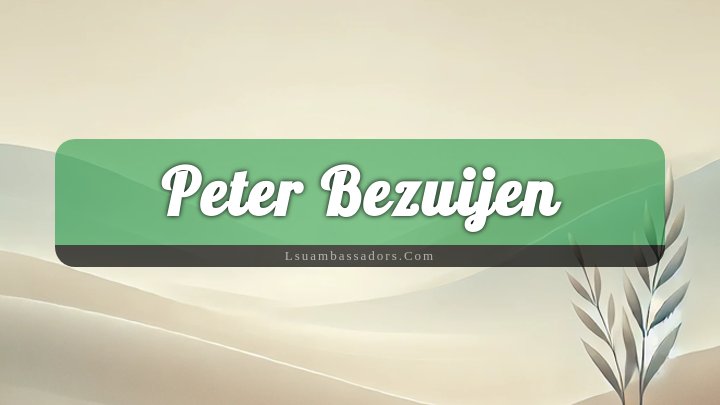 Obituary Reference Image of Peter Bezuijen