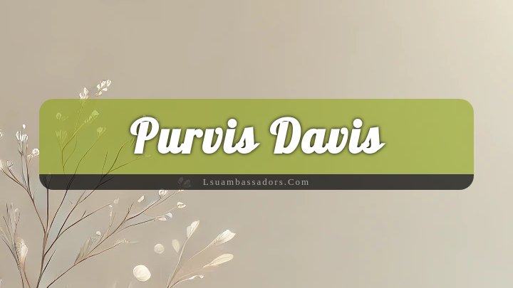 Obituary Reference Image of Purvis Davis